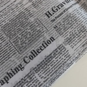 CARTA CON MOTIVO GIORNALE, carta velina da 20 g/m², ideale per album, confezioni e diari. Foglio singolo o set da 4.