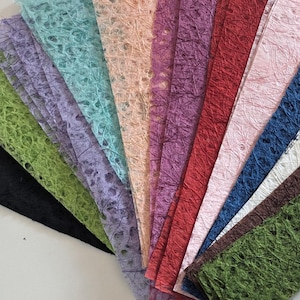 LACE PAPER, A4 (290x210mm) (11.5"x8.25"), great for scrap books and journaling, beautiful paper with bark and plant material.