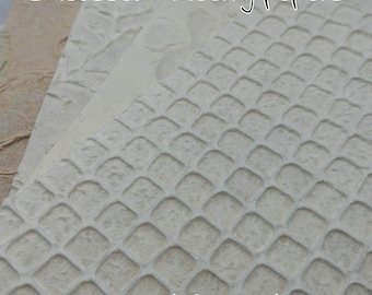 EMBOSSED MULBERRY PAPER: Handmade Scrapbook Journaling Paper A4 / 8.2''x11.6'' / 21cmx29cm