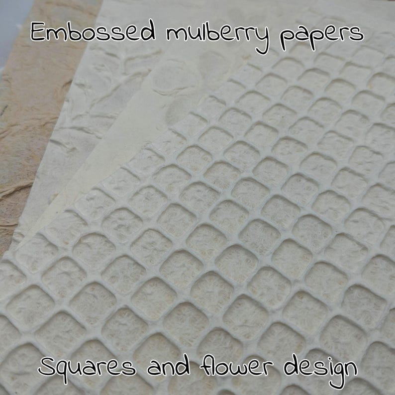 EMBOSSED MULBERRY PAPER: Handmade Scrapbook Journaling Paper A4 / 8.2 ...