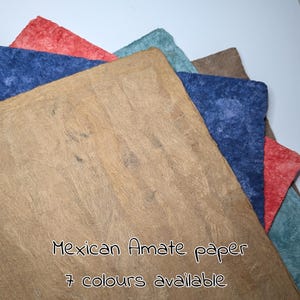 MEXICAN AMATE PAPER, great for scrapbooks and journaling, beautiful paper with bark and plant materials, 29cmx19cm.