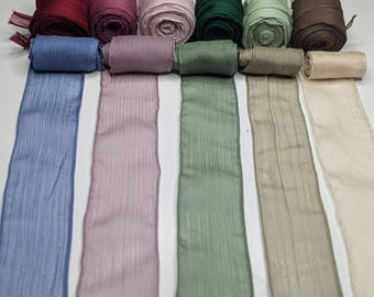 WRINKLE CHIFFON Ribbon ,New colours added.  Sold per meter.  pictures are for color reference only.