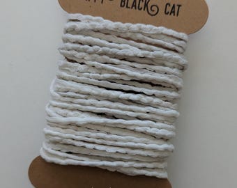 SARI SILK RIBBON, corded:  Recycled Fiber Art Ribbon, journal, scrapbook, embroidery  (Sold by Meter)