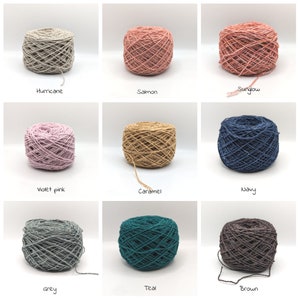 Spun COTTON YARN and Recycled DENIM yarn, Lace weight,  recycled and reclaimed pictures are for color reference only.