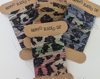 SARI SILK RIBBON Dip-Dyed :  Recycled Fiber Art Ribbon, journal, scrapbook, embroidery  (Sold by Meter)