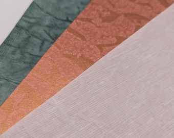 Cotton Paper: Thin, Light, Straight Edge Handmade A4 / 8.2''x11.6'' / 21cmx29cm