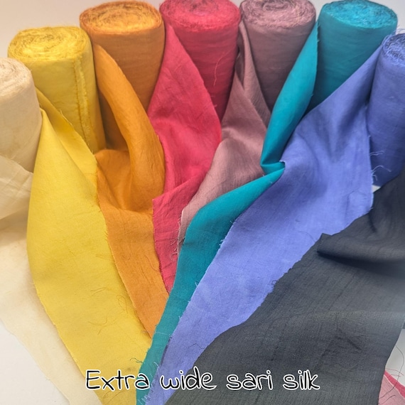 WIDE SARI SILK Ribbon: Recycled For journal, scrapbook, embroidery  (Sold by Meter)