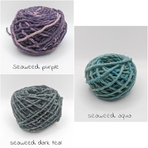 CHUNKY SEAWEED YARN. Vegan Friendly. pictures are for color reference only.