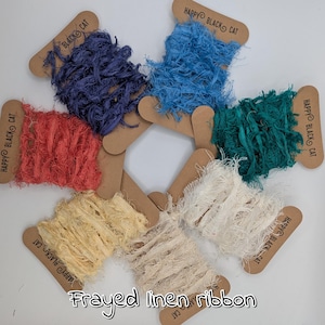 RUBAN DE LIN EFFILOCHÉ : Fil frisé recyclé, Fournitures pour les arts textiles