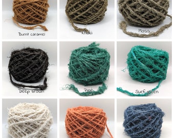 Recycled LINEN YARN from 1 metre, recycled and reclaimed  pictures are for color reference only.