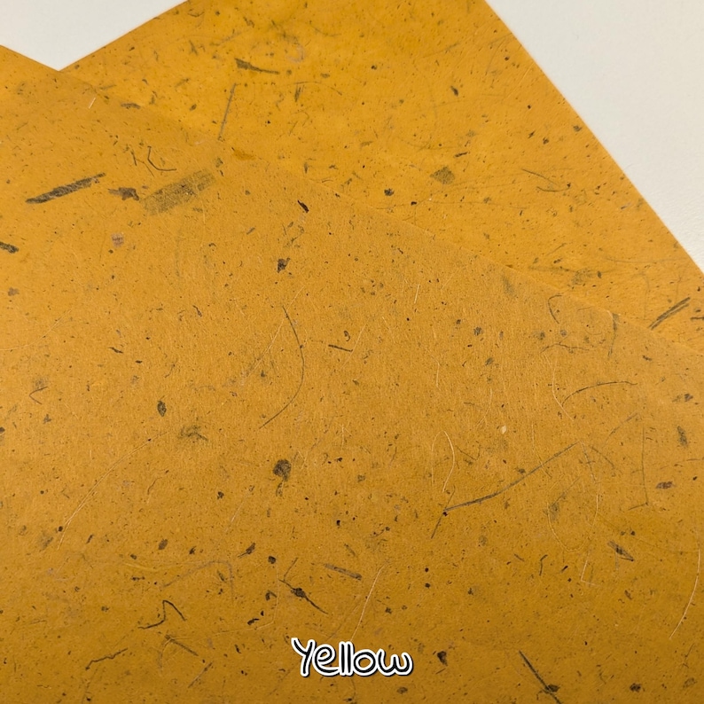 Banana Fiber Paper: Handmade Mulberry Base (40-50gsm) A4 / 8.2''x11.6'' / 21cmx29cm Yellow