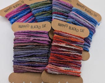 SARI SILK RIBBON corded:  Recycled Fiber Art Ribbon, journal, scrapbook, embroidery  (Sold by Meter)