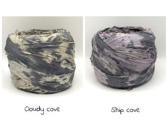 SARI SILK RIBBON Recycled : Handcrafted Fiber Art Supply