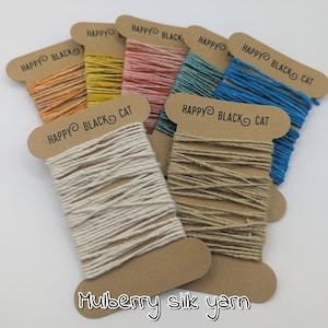 MULBERRY SILK YARN: Handspun Single Ply, Various Colors (Per Meter)
