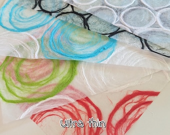 ULTRA THIN PAPER: Translucent Mulberry paper with textures, A4 / 8.2''x11.6'' / 21cmx29cm
