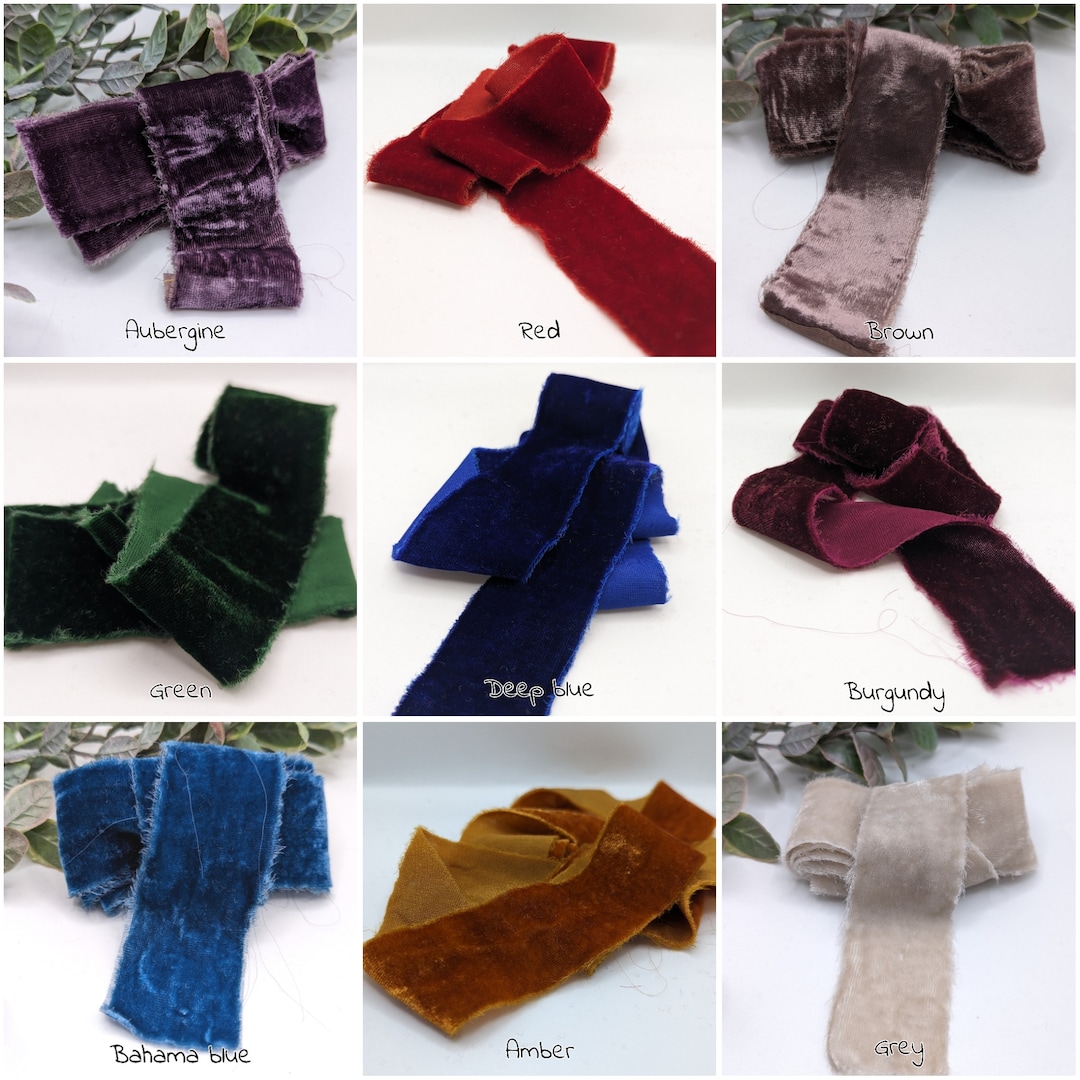 Premium VELVET RIBBON, NEW Colors Added. Single Lengths 1 Yard 95cm ...