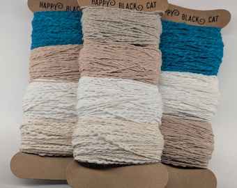 COTTON YARN, LACE weight: Hand-Spun Recycled Denim, selection cards