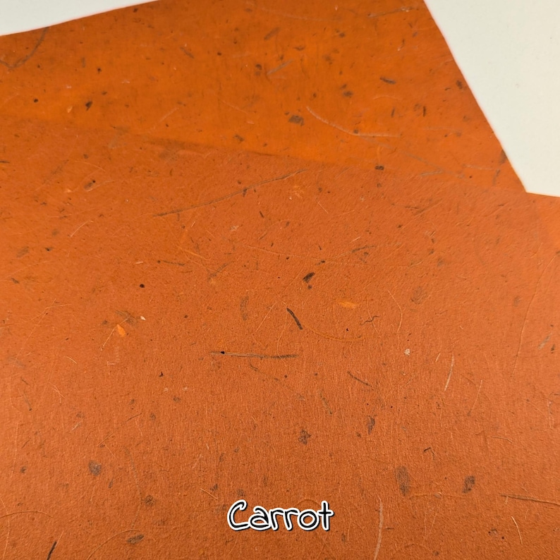 Banana Fiber Paper: Handmade Mulberry Base (40-50gsm) A4 / 8.2''x11.6'' / 21cmx29cm Carrot