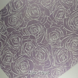 PATTERNED LOKTA PAPER Handmade Sheets for Scrapbooking and journals A4 / 8.2''x11.6'' / 21cmx29cm Lilac rose