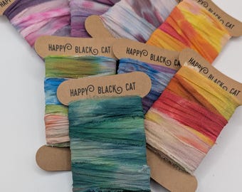 SARI SILK CHIFFON:  Recycled journal, scrapbook, embroidery  (Sold by Meter)