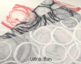 ULTRA THIN PAPER: Translucent Mulberry paper with textures, A4 / 8.2''x11.6'' / 21cmx29cm