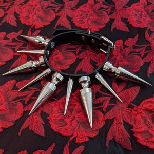 Handmade ULTRA MEGA SPIKEY Spiked Genuine Leather Collar Choker