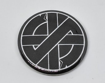 1.5" Handmade CRASS Logo Pinback Button Punk Pin