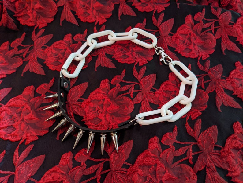 Handmade CHUNKY CHAIN SPIKES Spiked Chain Necklace Etsy