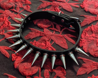 Handmade 1 INCH SPIKEY Spiked Punk Goth Collar Choker