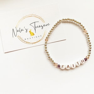 Christlicher Glaube Armband | Schrift Perlen | Schrift Schmuck | Christliches Armband mit christlichen Worten | Biblische Geschenk | Personalisiert