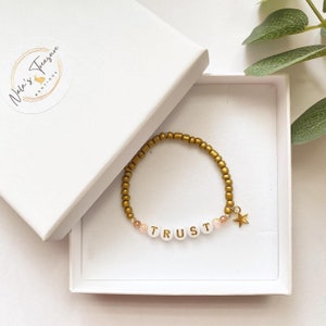 Christian Gold Bead Bracelet: Scripture Stackable Bracelet
