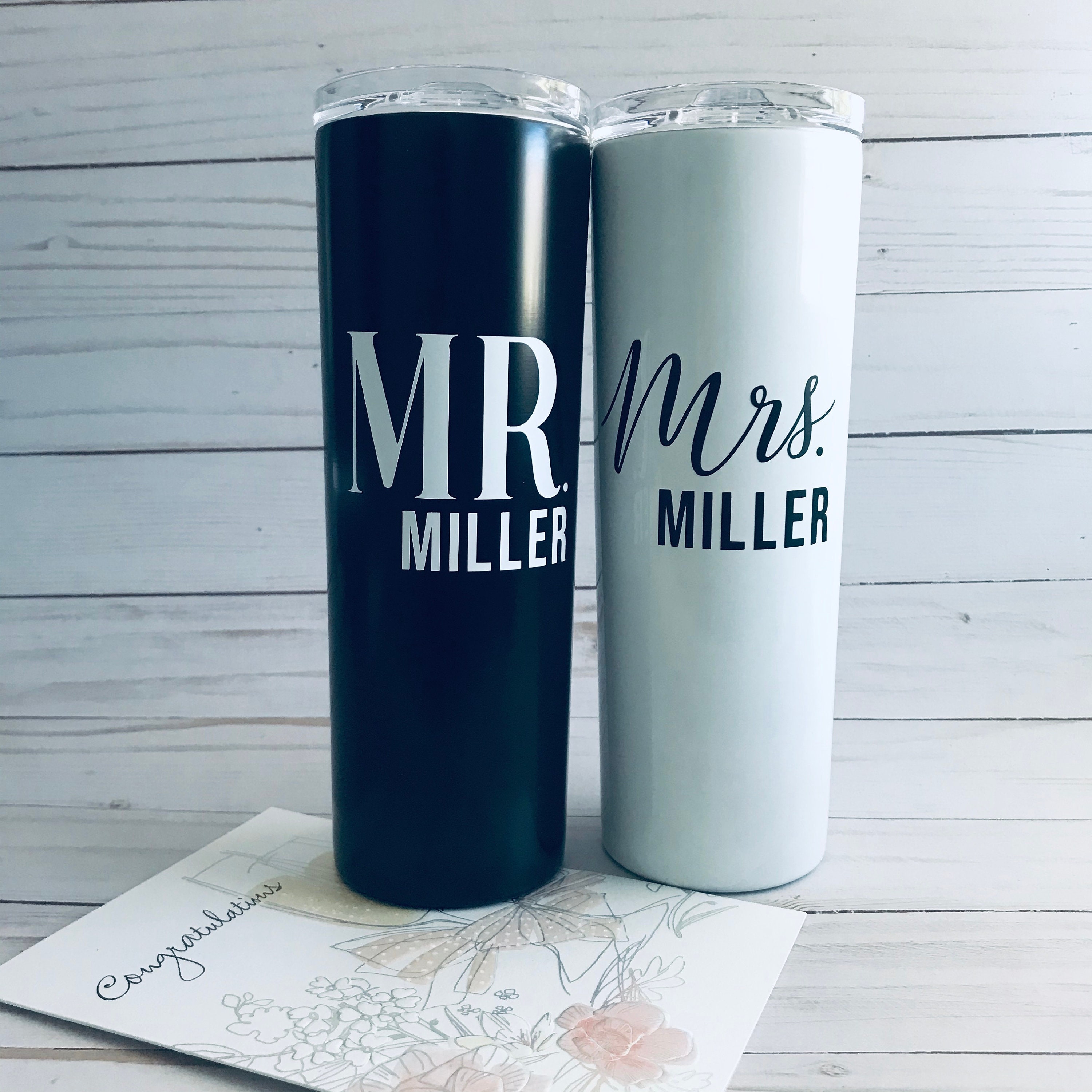 LiqCool Mr & Mrs Est 2024 Tumbler, Mr and Mrs Gifts, Wedding  Gfits, Engagement Anniversary Christmas Gifts for Couples Bride Groom (20  Oz, Black & Rose Gold): Tumblers & Water Glasses