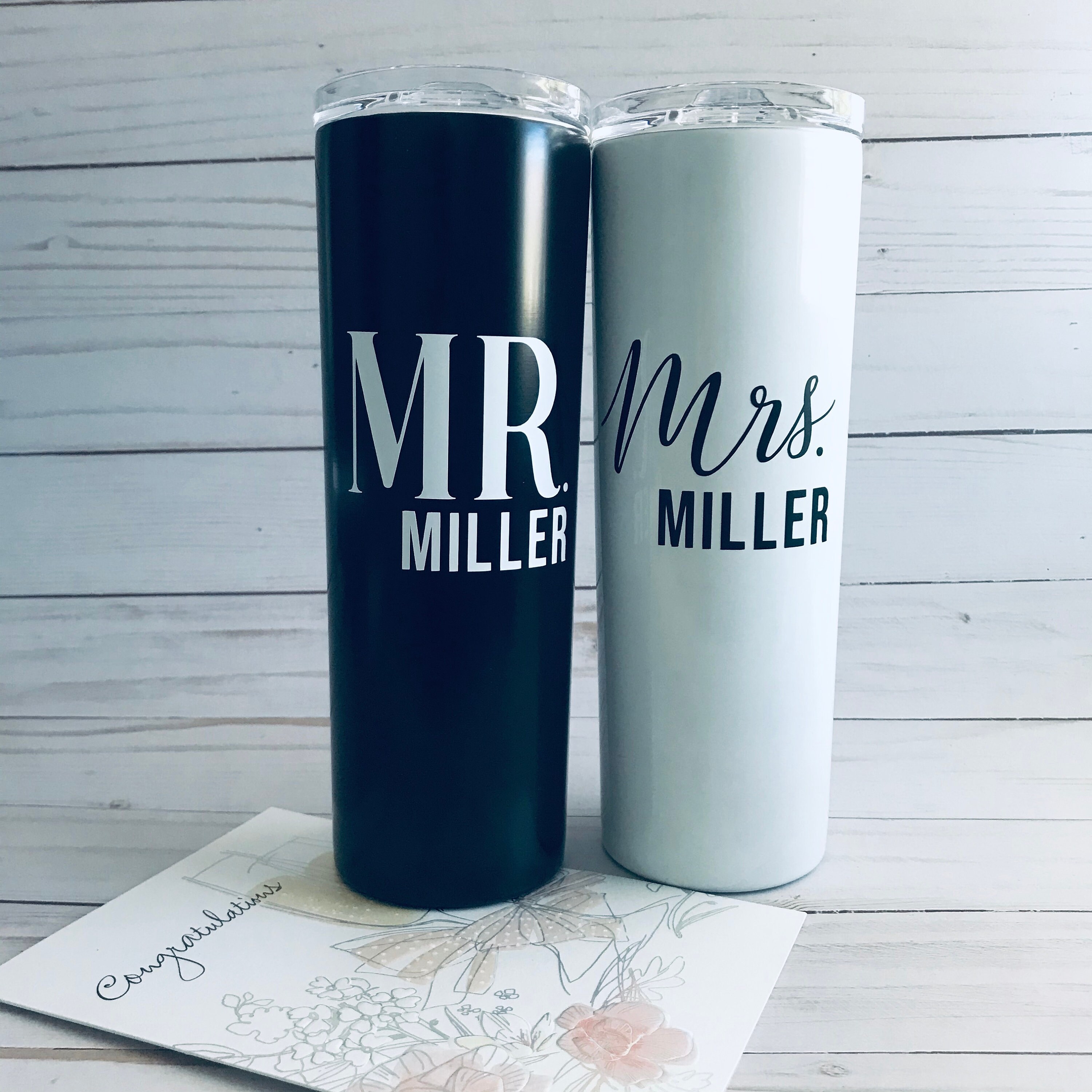 Mr. and Mrs. Tumblers Couples Tumblers Wedding Tumblers Etsy