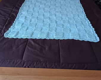 Handmade Crochet Baby Afghan – Soft Waffle Stitch Blanket, Nursery Decor