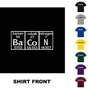 Bacon Periodic Table #11 T-shirt Free Shipping