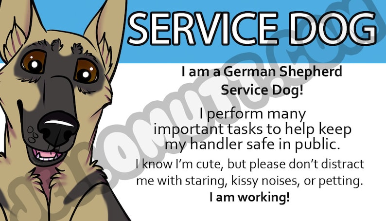 Electronic Obtain, Printable Company Doggy Regulation Card, ADA Card, German Shepherd, Details Card photo relating to Printable Ada Service Dog Card known as Electronic Down load, Printable Support Canine Regulation Card, ADA Card, German Shepherd, Details Card