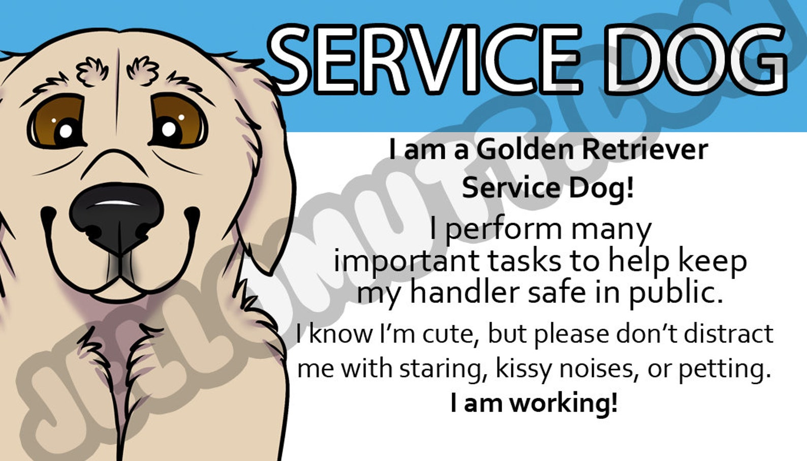 Digital Download Printable Service Dog Law Card ADA Card Etsy