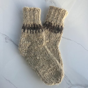 Hand-Knitted Thick Wool Socks, Christmas Socks, Unisex Ukrainian Winter Socks, Rustic Wool Socks, Made in Ukraine