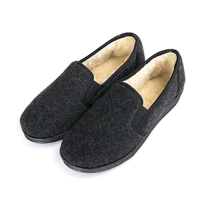 Black men slippers with faux fur, Ukrainian winter slippers, Made in Ukraine