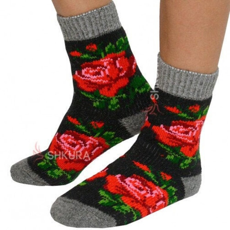 Ukrainian 100 wool knitted socks unisex Etsy