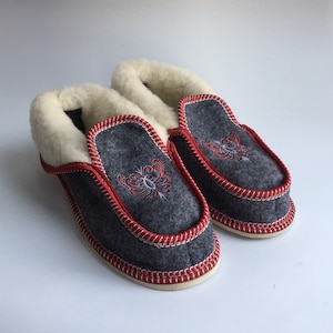 Ukrainian wool chuni (slippers), Сarpathian souvenir