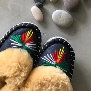 Ukrainian Wool Slippers (zakopanki), Traditional Carpathian Embroidered Slippers, Ukrainian Hutsul Souvenir, Christmas Gift, Made in Ukraine