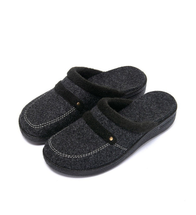 Al sold out. Dark gray List price felt men winter slippers Ukrainian