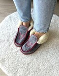 Traditional Carpathian Wool Slippers with Embroidery, Wool Hutsul Chuni, Handmade in Ukraine, Christmas Gift, Ukrainian Souvenir product logo