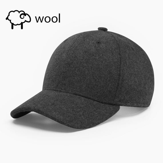 Dark Gray Wool Baseball Cap, Unisex Winter Hat, Made in  display picture 1