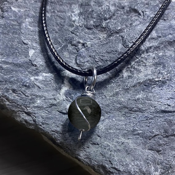 Chrysoberyl Cats Eye Dangly Swirl Pendant or Bracelet Charm Wire Wrapped /Steel/Copper/Bronze/14K Gold/14K Rose Gold/Titanium/Black Niobium