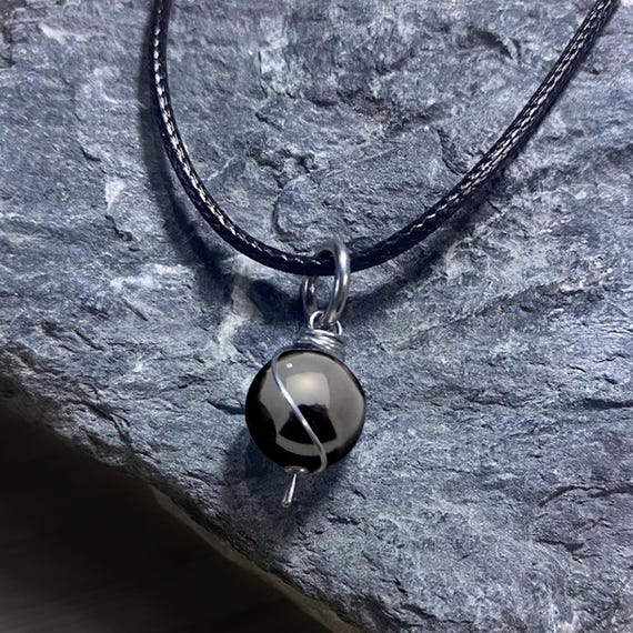 Tibetan Black Tektite Dangly Swirl Meteorite Pendant or Bracelet Charm Wire Wrapped /Steel/Copper/Bronze/14K Gold-Rose Gold/Titanium/Niobium