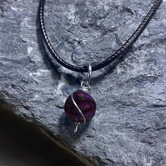 Dark Purple Sugilite Dangly Swirl Pendant or Bracelet Charm Wire Wrapped /Steel/Copper/Bronze/14K Gold/14K Rose Gold/Titanium/Black Niobium