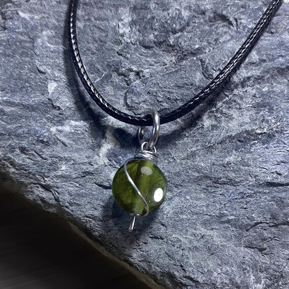 Moldavite Dangly Swirl Meteorite Tektite Pendant or Bracelet Charm Wire Wrapped /Steel/Copper/Bronze/14K Gold-Rose Gold/Titanium/Niobium