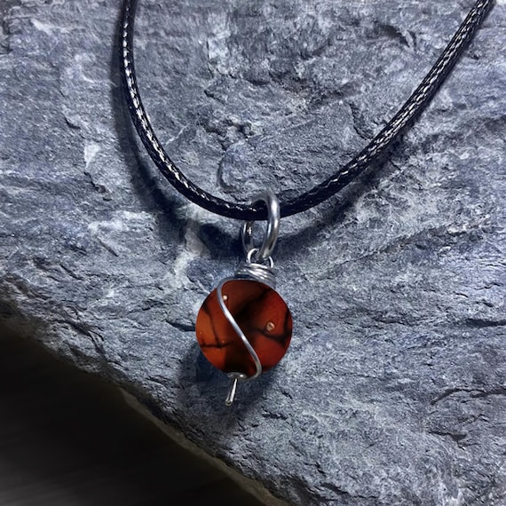 Dragon Vein Sardonyx Dangly Swirl Pendant or Bracelet Charm Wire Wrapped /Steel/Copper/Bronze/14K Gold/14K Rose Gold/Titanium/Black Niobium